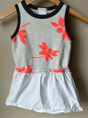 J. Crew Crewcuts neon orange floral cotton dress